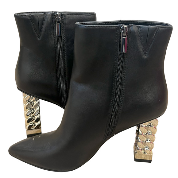 NEW WHITE HOUSE BLACK MARKET BLACK KELSEA CHAIN HIGH HEEL BOOTIES BOOTS SIZE 6 - Picture 5 of 15